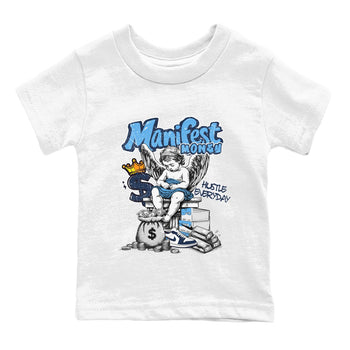 1s Obsidian shirts to match jordans Manifest Money shirts to match Jordans AJ1 Retro Low OG Obsidian match shoes to clothes SNRT Sneaker Tees Youth Baby White 2 tee