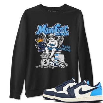 1s Obsidian shirts to match jordans Manifest Money shirts to match Jordans AJ1 Retro Low OG Obsidian match shoes to clothes SNRT Sneaker Tees unisex cotton Black 1 shirts