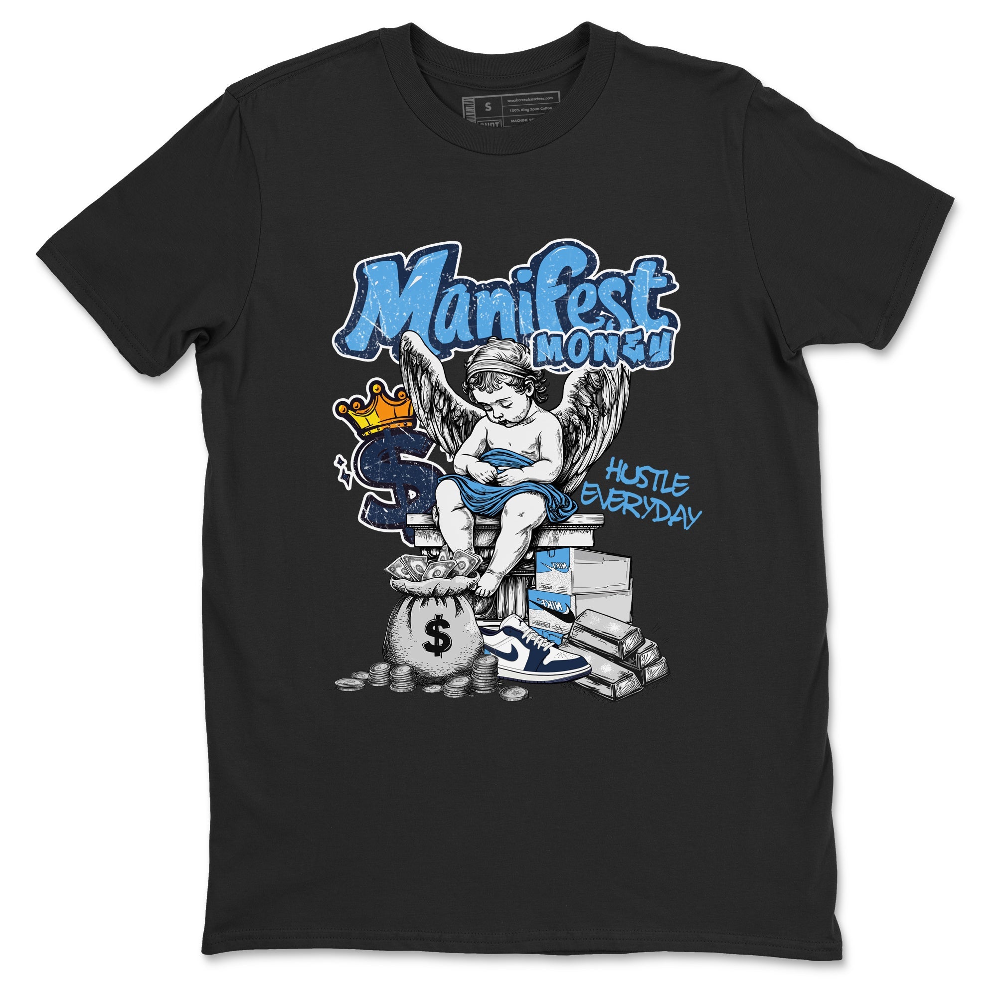 1s Obsidian shirts to match jordans Manifest Money shirts to match Jordans AJ1 Retro Low OG Obsidian match shoes to clothes SNRT Sneaker Tees unisex cotton Black 2 shirts