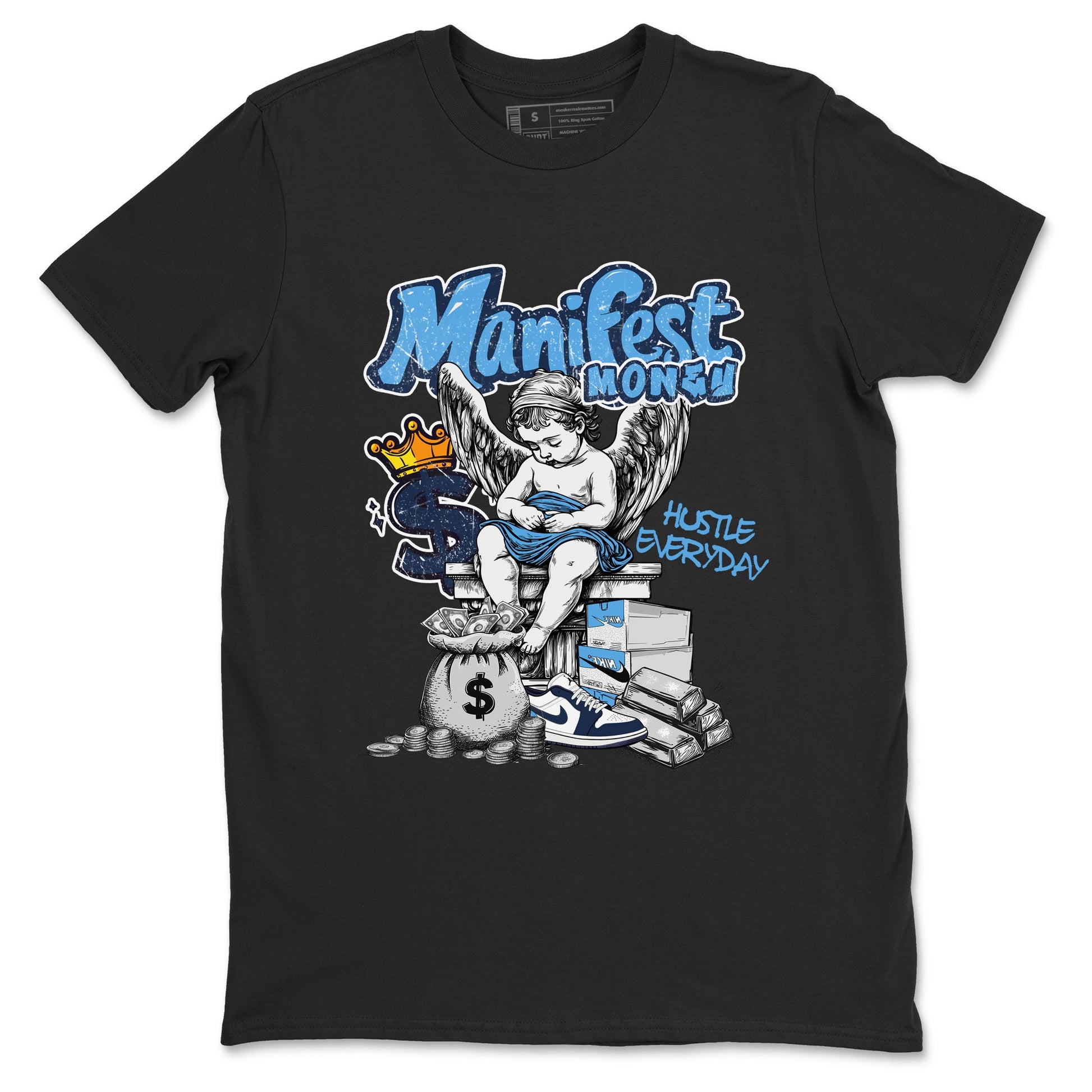 1s Obsidian shirts to match jordans Manifest Money shirts to match Jordans AJ1 Retro Low OG Obsidian match shoes to clothes SNRT Sneaker Tees unisex cotton Black 2 shirts