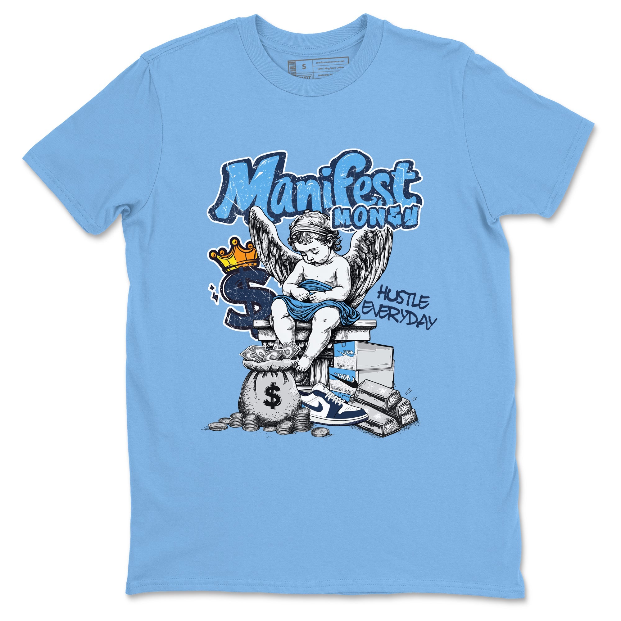 1s Obsidian shirts to match jordans Manifest Money shirts to match Jordans AJ1 Retro Low OG Obsidian match shoes to clothes SNRT Sneaker Tees unisex cotton Carolina Blue 2 shirts