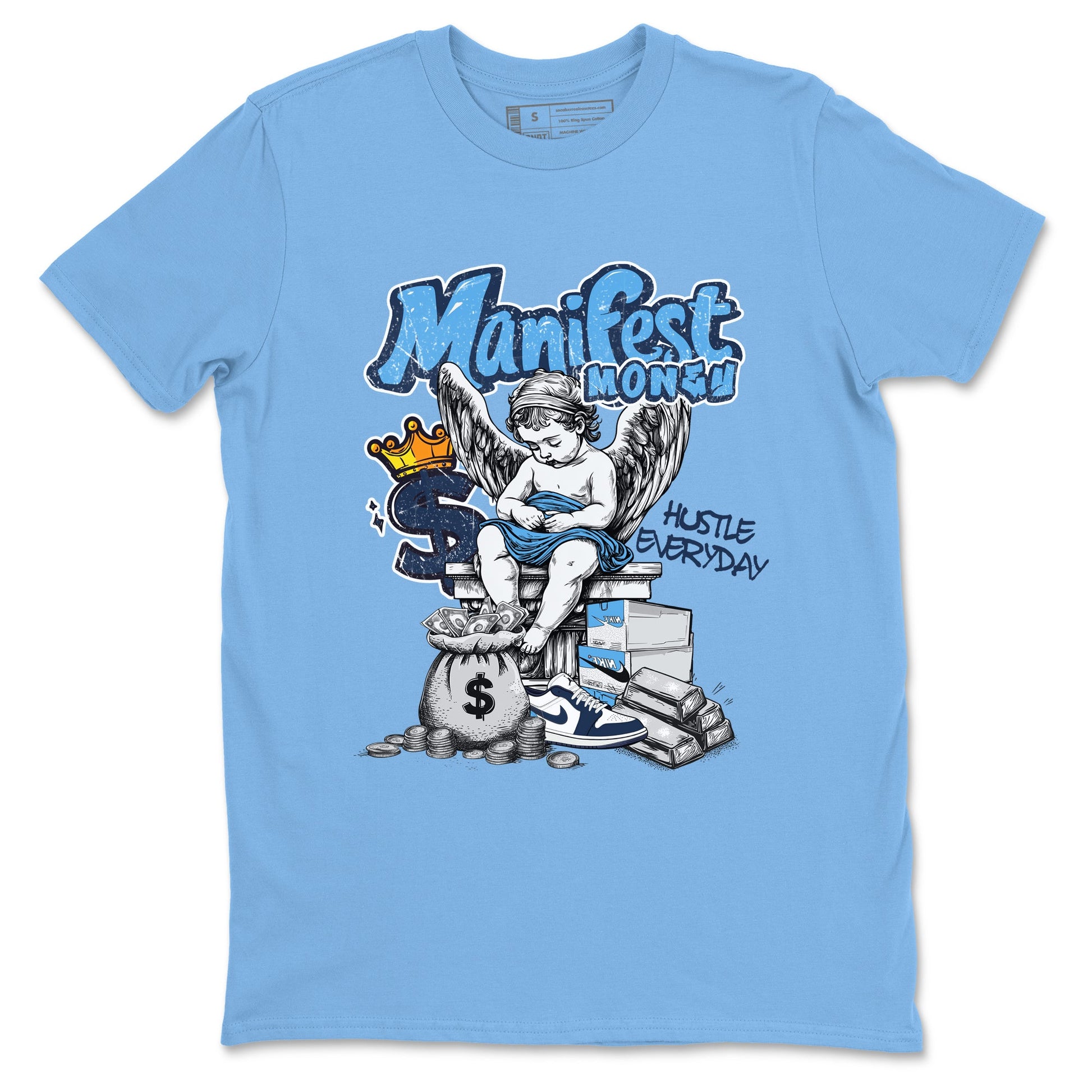 1s Obsidian shirts to match jordans Manifest Money shirts to match Jordans AJ1 Retro Low OG Obsidian match shoes to clothes SNRT Sneaker Tees unisex cotton Carolina Blue 2 shirts