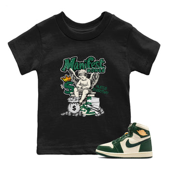 Sneaker Threads – Sneaker Tees To Match Air Jordan 1 Pro Green – Manifest Money Youth Graphic Tee Black 1. Perfect for Jordan releases 2025 colorways.