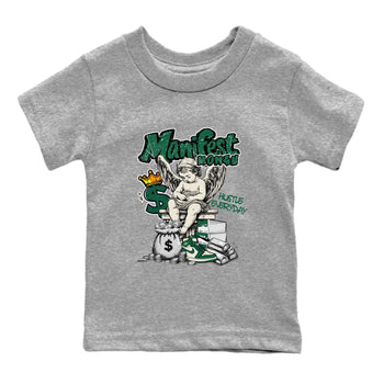 Sneaker Threads – Sneaker Tees To Match Air Jordan 1 Pro Green – Manifest Money Youth Graphic Tee Heather Grey 2. Perfect for Jordan releases 2025 colorways.