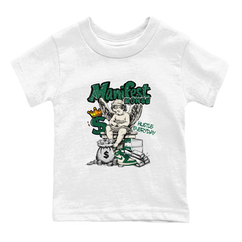 Sneaker Threads – Sneaker Tees To Match Air Jordan 1 Pro Green – Manifest Money Youth Graphic Tee White 2. Perfect for Jordan releases 2025 colorways.