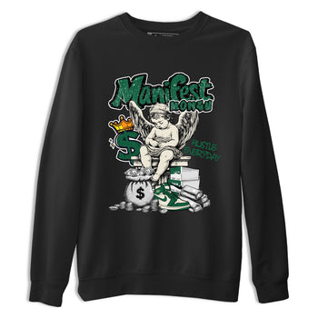 Sneaker Threads – Sneaker Tees To Match Air Jordan 1 Pro Green – Manifest Money Graphic Tee Black 2. Perfect for Jordan releases 2025 colorways.