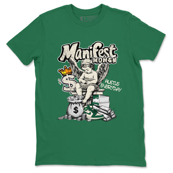 Sneaker Threads – Sneaker Tees To Match Air Jordan 1 Pro Green – Manifest Money Graphic Tee Kelly Green 2. Perfect for Jordan releases 2025 colorways.