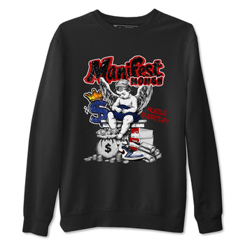 1s Rare Air shirts to match jordans Manifest Money sneaker match tees Air Jordan 1 High OG Rare Air Deep Royal Blue match shoes to clothes SNRT Sneaker Tees unisex cotton Black 2 shirts
