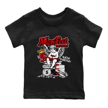 11s Bred shirts to match jordans Manifest Money sneaker match tees Air Jordan 11 Retro Bred match shoes to clothes SNRT Sneaker Tees Youth Baby Black 2 tee