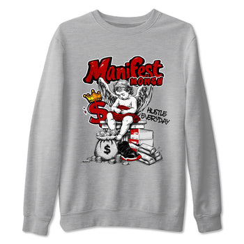 11s Bred shirts to match jordans Manifest Money sneaker match tees Air Jordan 11 Retro Bred match shoes to clothes SNRT Sneaker Tees unisex cotton Heather Grey 2 shirts
