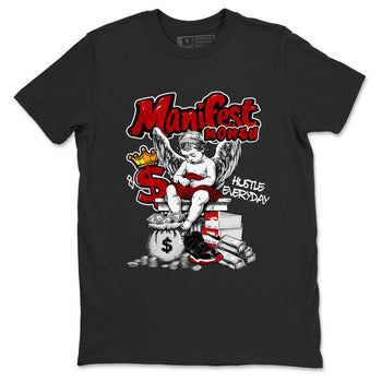 11s Bred shirts to match jordans Manifest Money sneaker match tees Air Jordan 11 Retro Bred match shoes to clothes SNRT Sneaker Tees unisex cotton Black 2 shirts