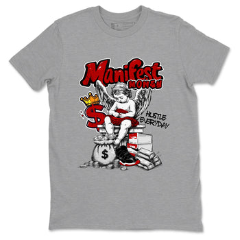 11s Bred shirts to match jordans Manifest Money sneaker match tees Air Jordan 11 Retro Bred match shoes to clothes SNRT Sneaker Tees unisex cotton Heather Grey 2 shirts