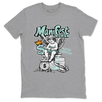 Manifest Money sneaker match t-shirt styled to complete your fit with the Air Jordan 11 Igloo sneakers, shown in Heather Grey 2.