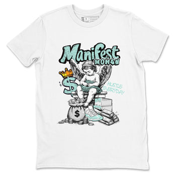Manifest Money sneaker match t-shirt styled to complete your fit with the Air Jordan 11 Igloo sneakers, shown in White 2.