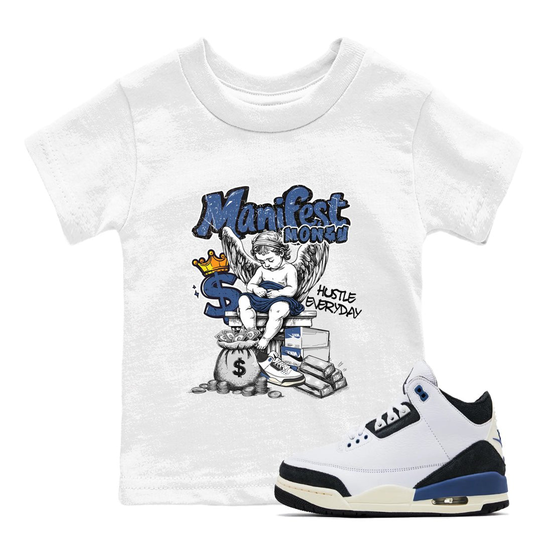 3s For The Love to match jordans Manifest Money sneaker match tees A Ma Maniere For The Love match shoes to clothes SNRT Sneaker Tees Youth Baby White 1 tee
