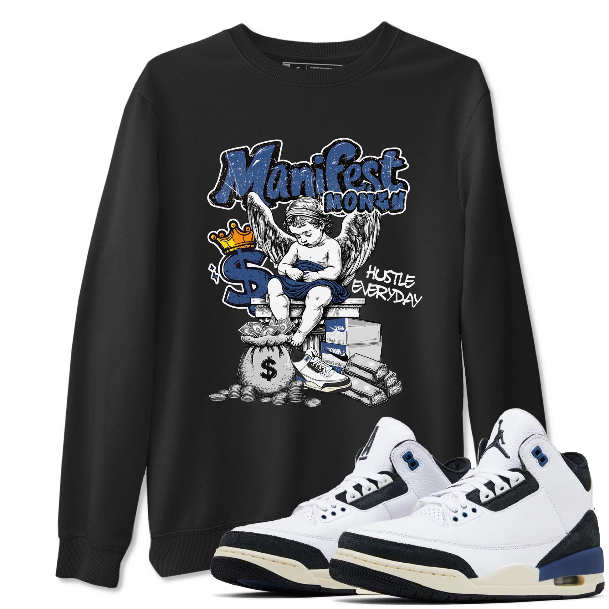 3s For The Love to match jordans Manifest Money sneaker match tees A Ma Maniere For The Love match shoes to clothes SNRT Sneaker Tees unisex cotton Black 1 shirts