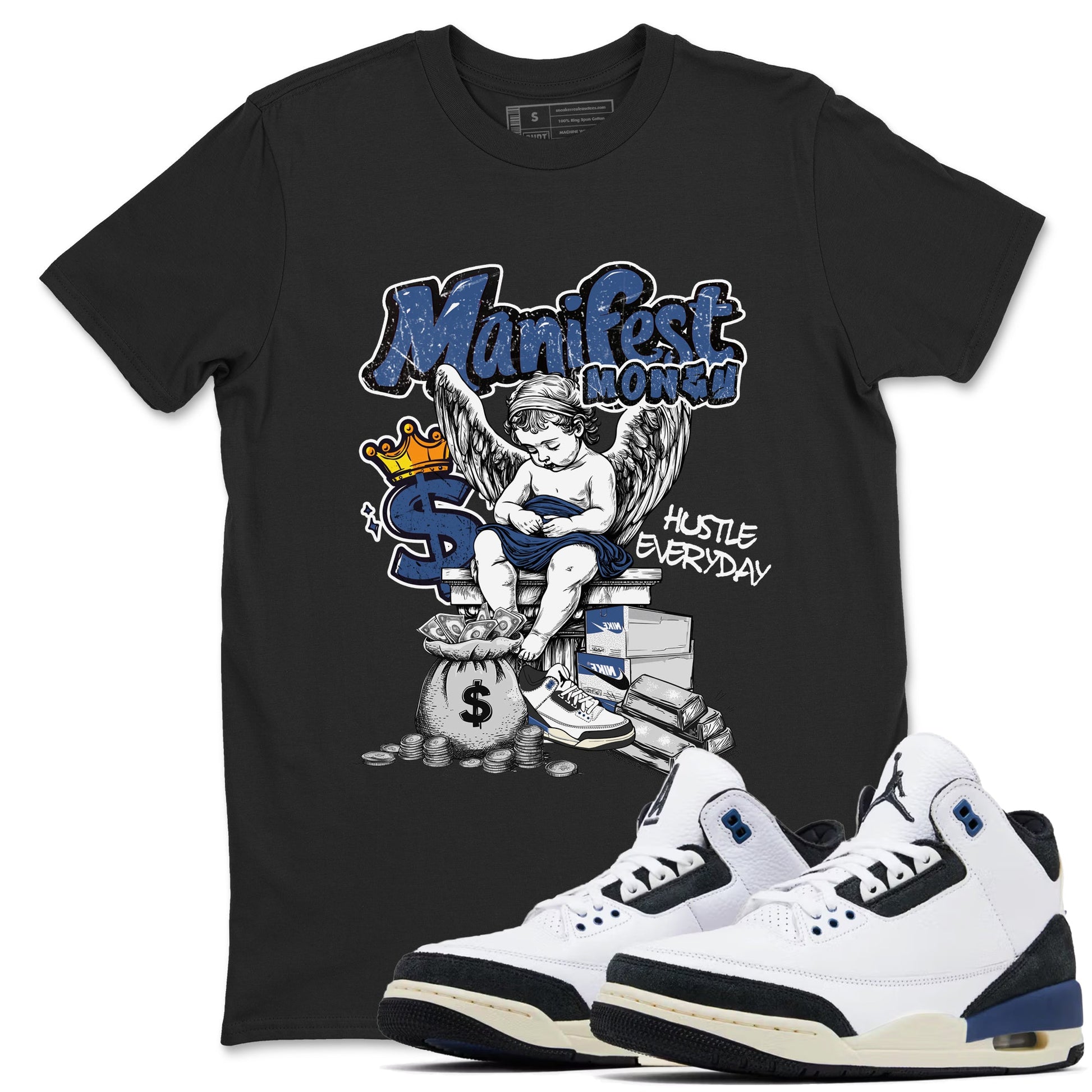 3s For The Love to match jordans Manifest Money sneaker match tees A Ma Maniere For The Love match shoes to clothes SNRT Sneaker Tees unisex cotton Black 1 shirts