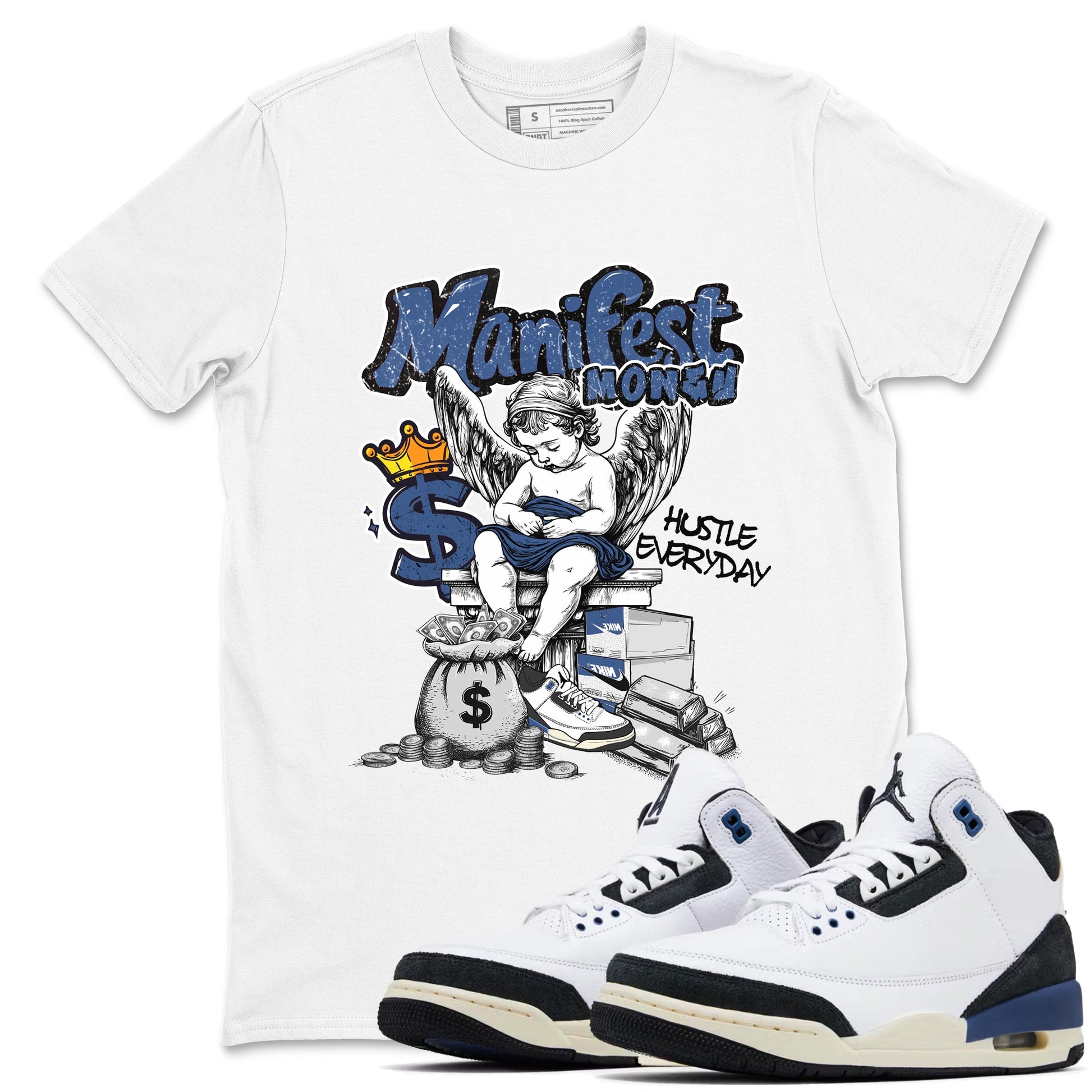 3s For The Love to match jordans Manifest Money sneaker match tees A Ma Maniere For The Love match shoes to clothes SNRT Sneaker Tees unisex cotton White 1 shirts