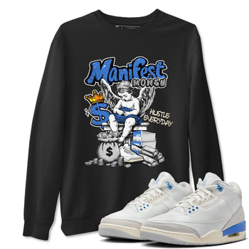 3s Lucky Shorts shirts to match jordans Manifest Money best t shirts to wear with jordans Air Jordan 3 Lucky Shorts match shoes to clothes SNRT Sneaker Tees unisex cotton Black 1 shirts