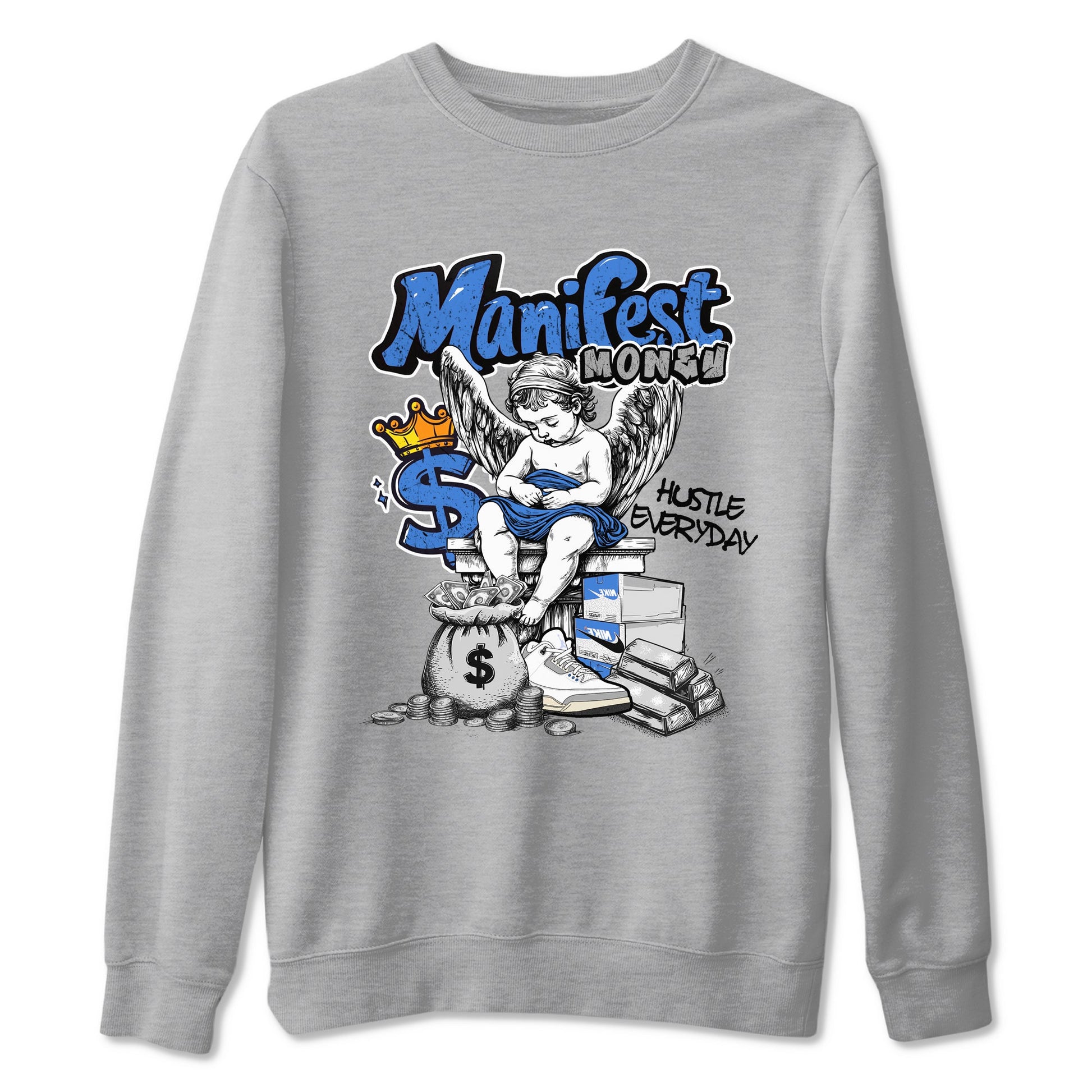 3s Lucky Shorts shirts to match jordans Manifest Money best t shirts to wear with jordans Air Jordan 3 Lucky Shorts match shoes to clothes SNRT Sneaker Tees unisex cotton Heather Grey 2 shirts