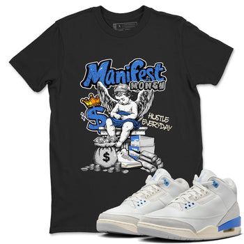 3s Lucky Shorts shirts to match jordans Manifest Money best t shirts to wear with jordans Air Jordan 3 Lucky Shorts match shoes to clothes SNRT Sneaker Tees unisex cotton Black 1 shirts