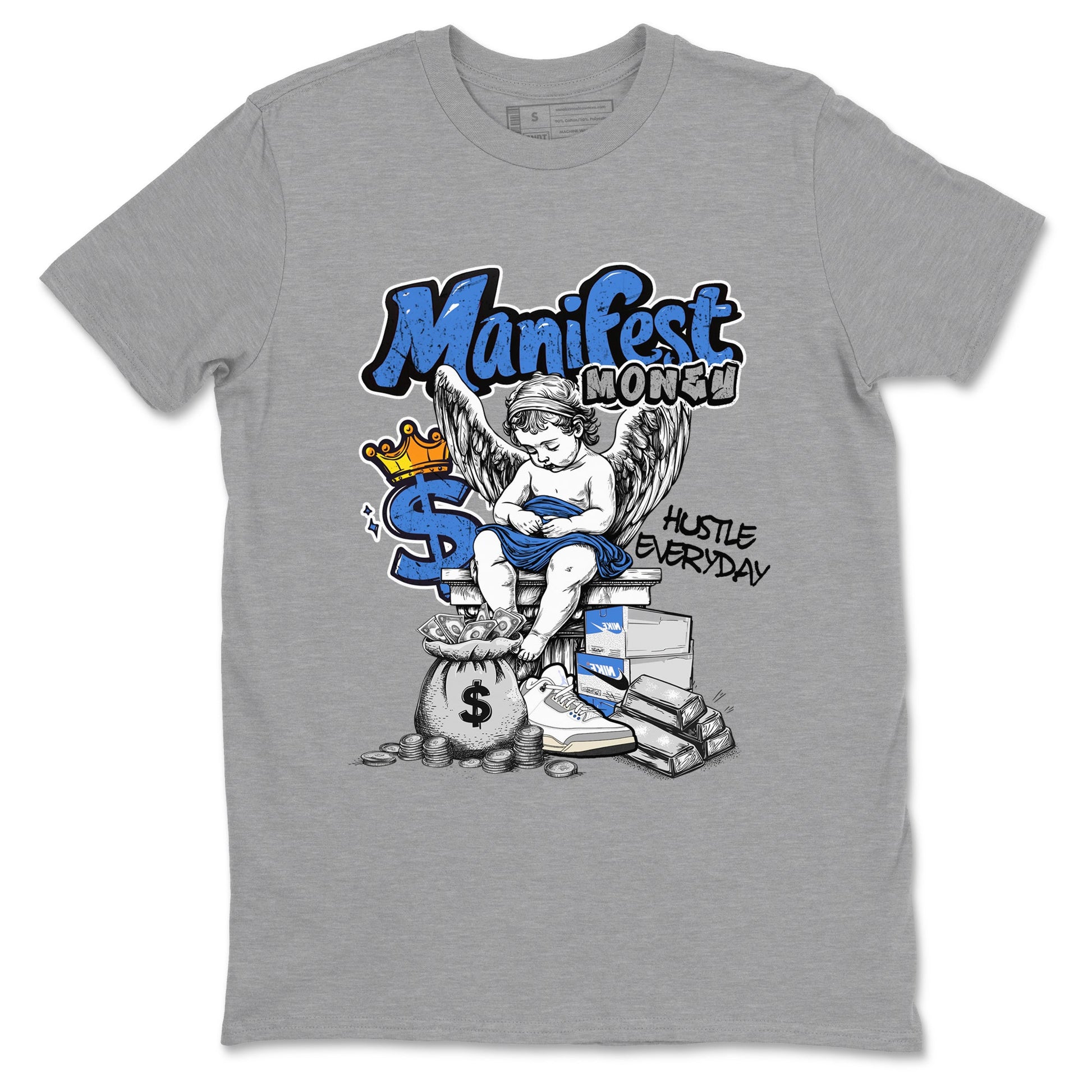 3s Lucky Shorts shirts to match jordans Manifest Money best t shirts to wear with jordans Air Jordan 3 Lucky Shorts match shoes to clothes SNRT Sneaker Tees unisex cotton Heather Grey 2 shirts
