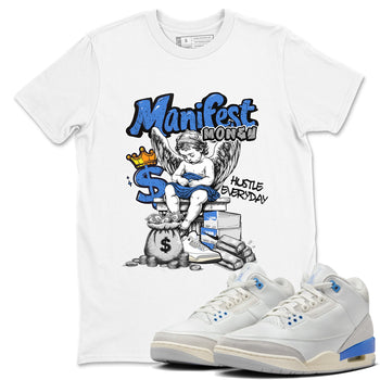 3s Lucky Shorts shirts to match jordans Manifest Money best t shirts to wear with jordans Air Jordan 3 Lucky Shorts match shoes to clothes SNRT Sneaker Tees unisex cotton White 1 shirts