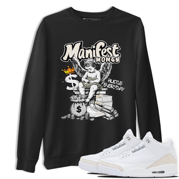 Manifest Money sneaker match t-shirt styled to complete your fit with the Air Jordan 3 Pure Money sneakers, shown in Black 1.