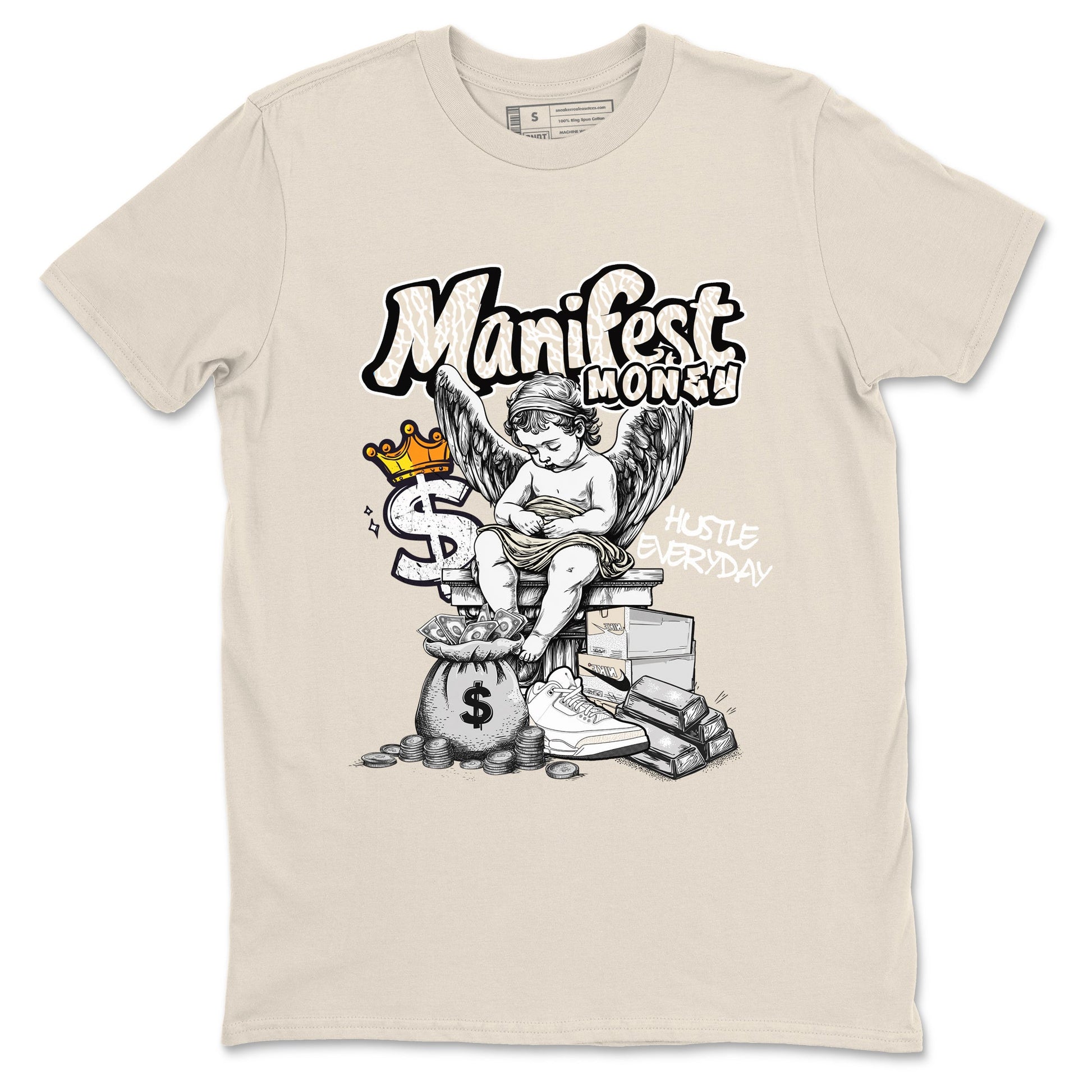 Manifest Money sneaker match t-shirt styled to complete your fit with the Air Jordan 3 Pure Money sneakers, shown in Natural 2.