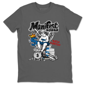 Manifest Money sneaker match t-shirt styled to complete your fit with the Air Jordan 3 Rare Air sneakers, shown in Cool Grey 2.