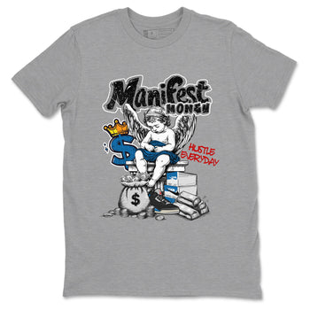 Manifest Money sneaker match t-shirt styled to complete your fit with the Air Jordan 3 Rare Air sneakers, shown in Heather Grey 2.