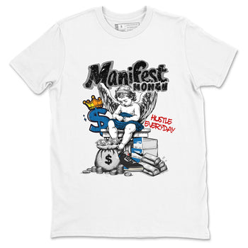 Manifest Money sneaker match t-shirt styled to complete your fit with the Air Jordan 3 Rare Air sneakers, shown in White 2.