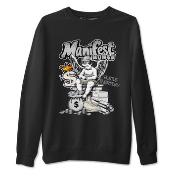3s Sail and Cement Grey shirts to match jordans Manifest Money sneaker match tees Air Jordan 3 Retro Sail and Cement Grey match shoes to clothes SNRT Sneaker Tees unisex cotton Black 2 shirts