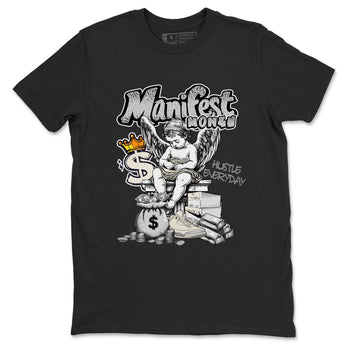3s Sail and Cement Grey shirts to match jordans Manifest Money sneaker match tees Air Jordan 3 Retro Sail and Cement Grey match shoes to clothes SNRT Sneaker Tees unisex cotton Black 2 shirts
