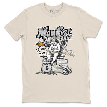 3s Sail and Cement Grey shirts to match jordans Manifest Money sneaker match tees Air Jordan 3 Retro Sail and Cement Grey match shoes to clothes SNRT Sneaker Tees unisex cotton Natural 2 shirts
