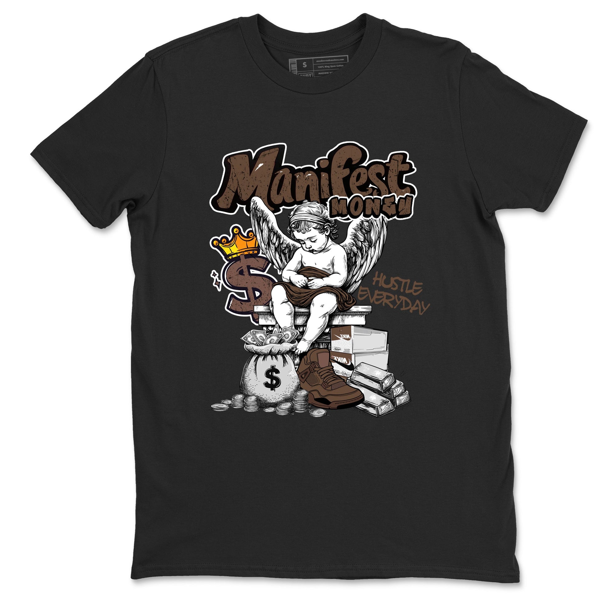 Best Christmas gifts for sneakerheads - Sneaker Tees To Match Air Jordan 4 A Ma Maniere x Dark Mocha Sneakers – Manifest Money Tee Black 2