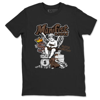 Best Christmas gifts for sneakerheads - Sneaker Tees To Match Air Jordan 4 A Ma Maniere x Dark Mocha Sneakers – Manifest Money Tee Black 2