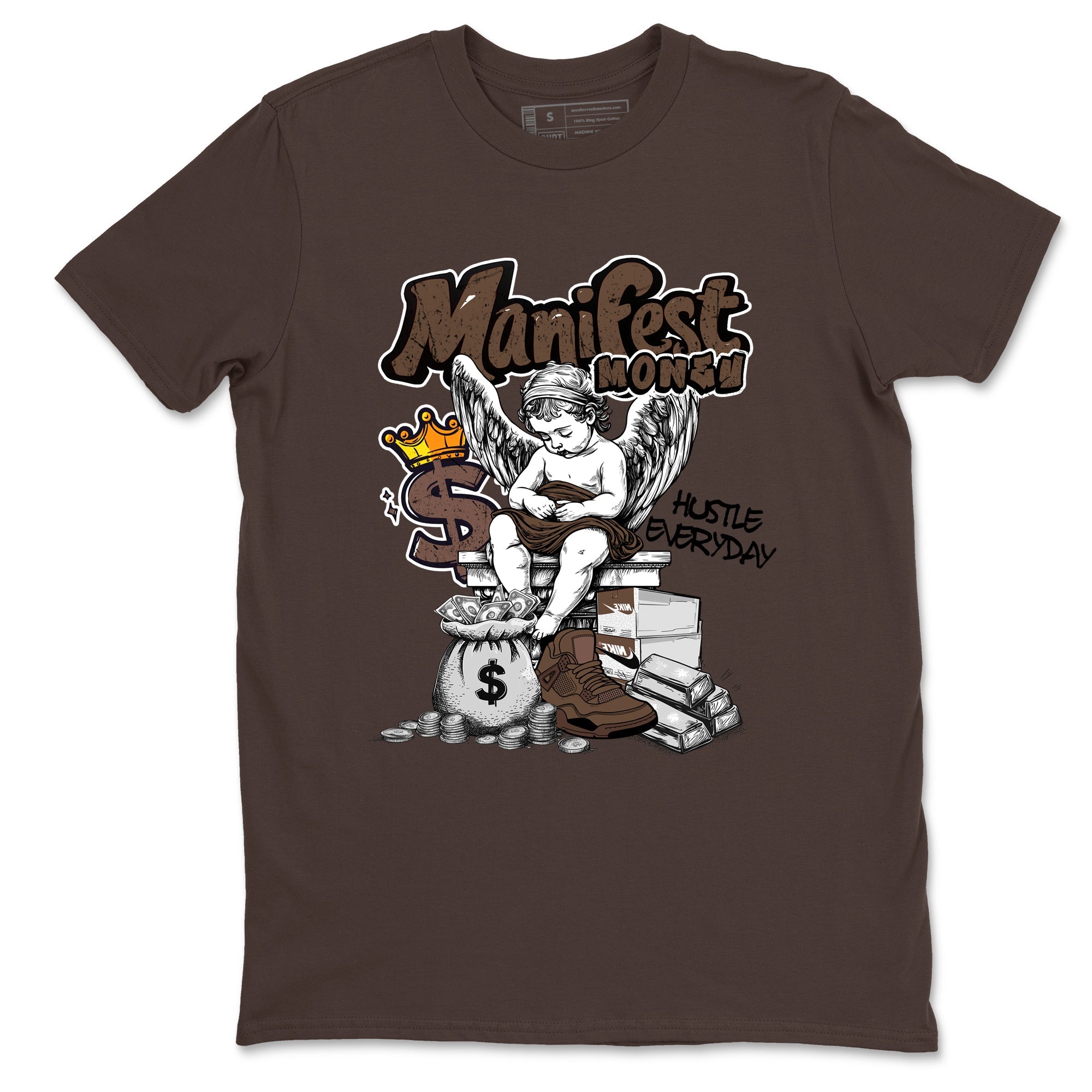 Best Christmas gifts for sneakerheads - Sneaker Tees To Match Air Jordan 4 A Ma Maniere x Dark Mocha Sneakers – Manifest Money Tee Dark Chocolate 2