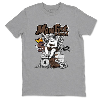 Best Christmas gifts for sneakerheads - Sneaker Tees To Match Air Jordan 4 A Ma Maniere x Dark Mocha Sneakers – Manifest Money Tee Heather Grey 2