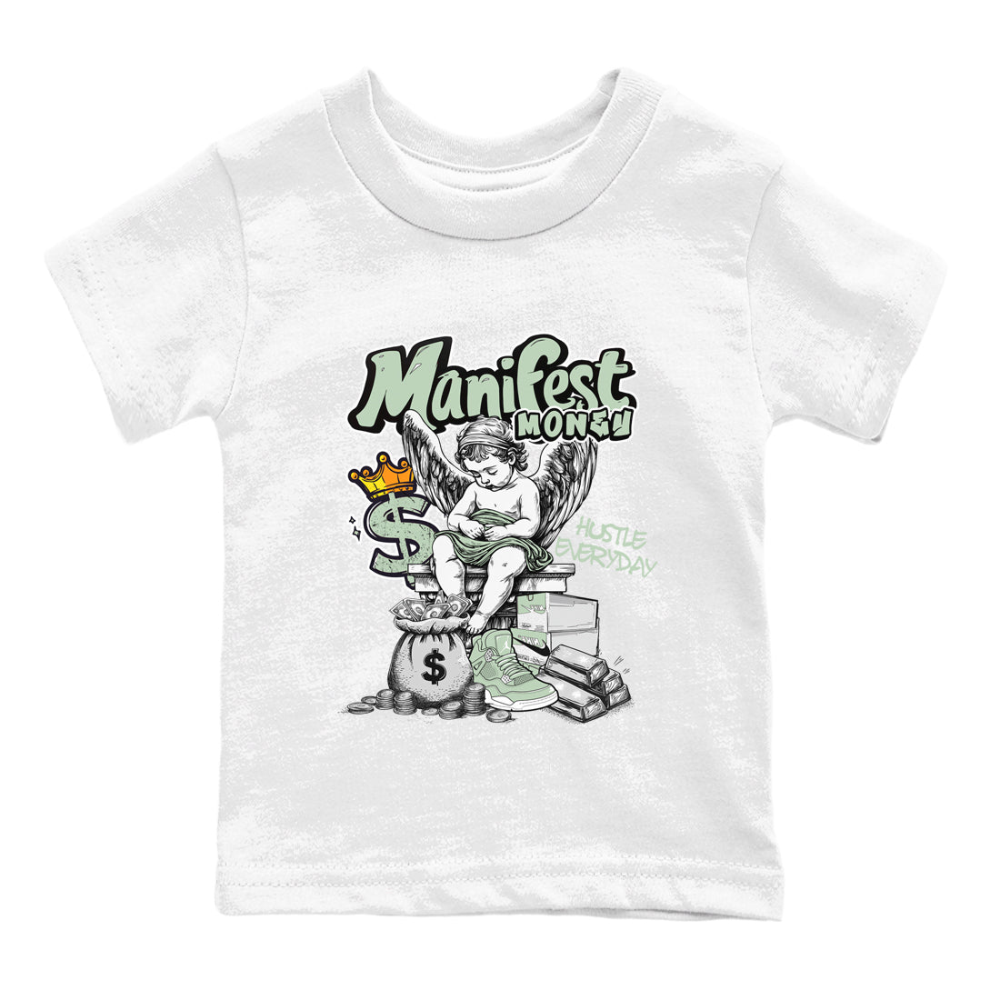 4s Abundance shirts to match jordans Manifest Money sneaker match tees Air Jordan 4 Seafoam match shoes to clothes SNRT Sneaker Tees Youth Baby White 2 tee