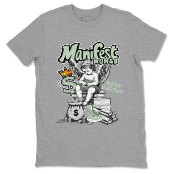 4s Abundance shirts to match jordans Manifest Money sneaker match tees Air Jordan 4 Seafoam match shoes to clothes SNRT Sneaker Tees unisex cotton Heather Grey 2 shirts