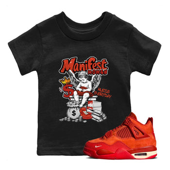 4s Brick By Brick shirts to match jordans Manifest Money best t shirts to wear with jordans Nigel Sylvester x Air Jordan 4 Brick by Brick match shoes to clothes SNRT Sneaker Tees Youth Baby Black 1 tee