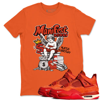 4s Brick By Brick shirts to match jordans Manifest Money best t shirts to wear with jordans Nigel Sylvester x Air Jordan 4 Brick by Brick match shoes to clothes SNRT Sneaker Tees unisex cotton Orange 1 shirts