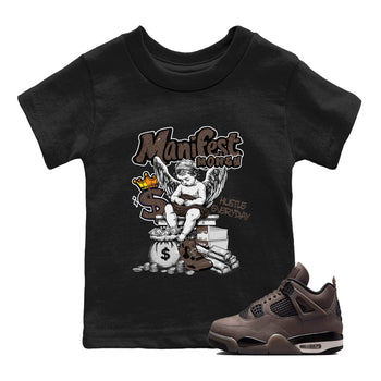 Sneaker match tees – Sneaker Tees To Match Air Jordan 4 Cave Stone Shoes – Manifest Money Kids T-Shirt Black 1
