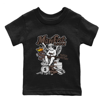 Sneaker match tees – Sneaker Tees To Match Air Jordan 4 Cave Stone Shoes – Manifest Money Kids T-Shirt Black 2