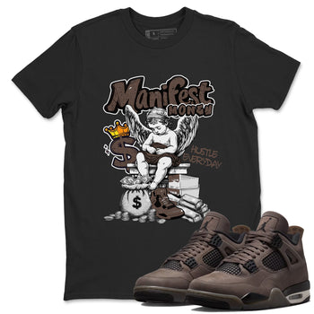 Sneaker match tees – Sneaker Tees To Match Air Jordan 4 Cave Stone Shoes – Manifest Money Tee Black 1