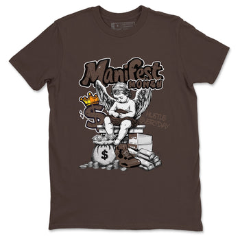 Sneaker match tees – Sneaker Tees To Match Air Jordan 4 Cave Stone Shoes – Manifest Money Tee Dark Chocolate 2