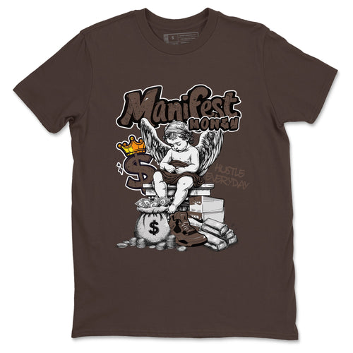 Sneaker match tees – Sneaker Tees To Match Air Jordan 4 Cave Stone Shoes – Manifest Money Tee Dark Chocolate 2