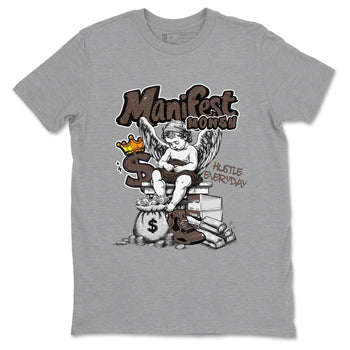 Sneaker match tees – Sneaker Tees To Match Air Jordan 4 Cave Stone Shoes – Manifest Money Tee Heather Grey 2