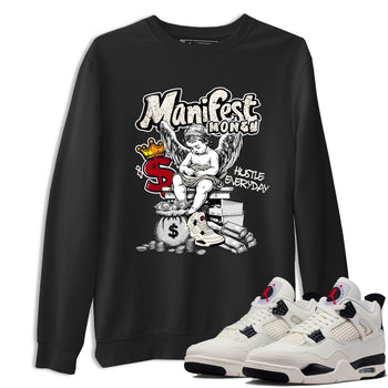 Sneaker match tees – Sneaker Tees To Match Air Jordan 4 Flight Club Shoes – Manifest Money Tee Black 1